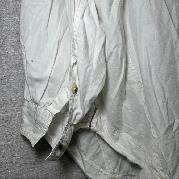 We The Free Crisp White Collared Button Down Shirt Size Large - Picture 16 of 16
